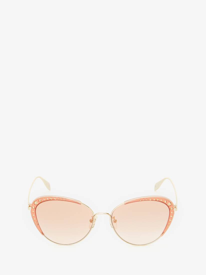 Gafas De Sol Alexander McQueen Studded Lens Cat-Eye Mujer - Dorados - Mexico 273-DJYZCA